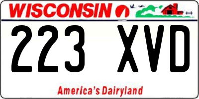 WI license plate 223XVD