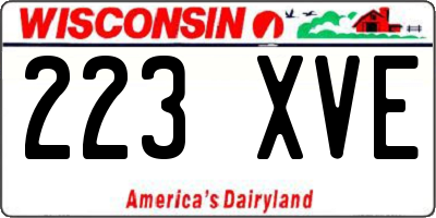 WI license plate 223XVE