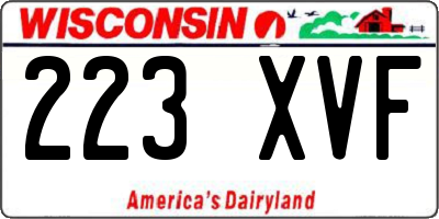 WI license plate 223XVF