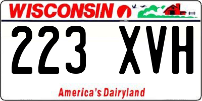 WI license plate 223XVH