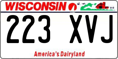 WI license plate 223XVJ