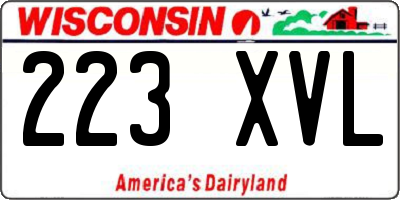 WI license plate 223XVL