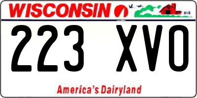 WI license plate 223XVO