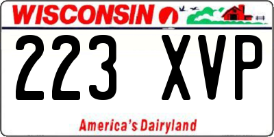 WI license plate 223XVP