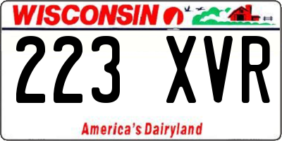 WI license plate 223XVR
