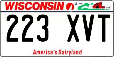WI license plate 223XVT