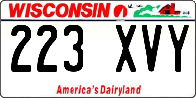 WI license plate 223XVY