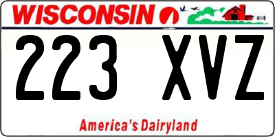 WI license plate 223XVZ
