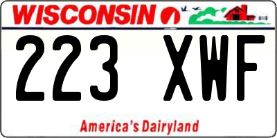 WI license plate 223XWF