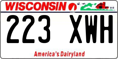 WI license plate 223XWH