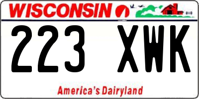 WI license plate 223XWK