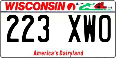 WI license plate 223XWO