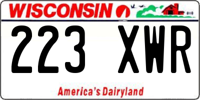 WI license plate 223XWR