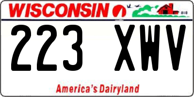 WI license plate 223XWV