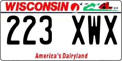 WI license plate 223XWX