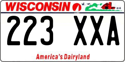 WI license plate 223XXA