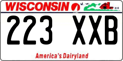 WI license plate 223XXB