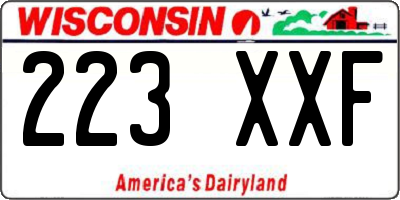 WI license plate 223XXF