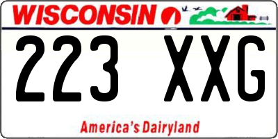 WI license plate 223XXG