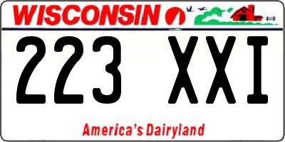 WI license plate 223XXI