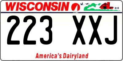 WI license plate 223XXJ