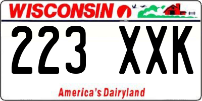 WI license plate 223XXK