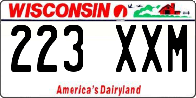 WI license plate 223XXM