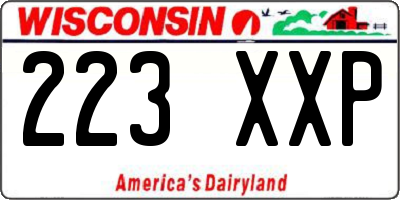 WI license plate 223XXP