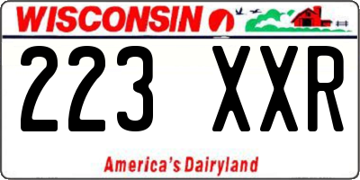 WI license plate 223XXR