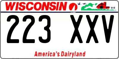 WI license plate 223XXV