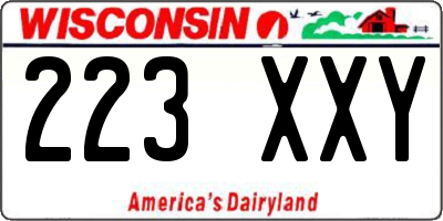 WI license plate 223XXY