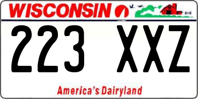 WI license plate 223XXZ