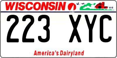 WI license plate 223XYC