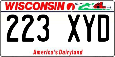 WI license plate 223XYD