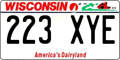 WI license plate 223XYE