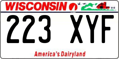 WI license plate 223XYF