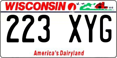 WI license plate 223XYG
