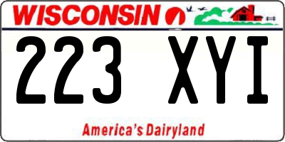 WI license plate 223XYI
