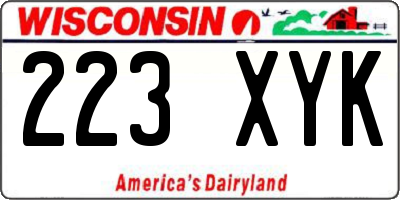 WI license plate 223XYK