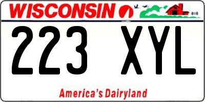 WI license plate 223XYL