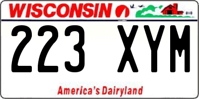 WI license plate 223XYM
