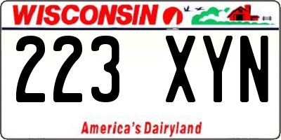 WI license plate 223XYN