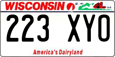 WI license plate 223XYO