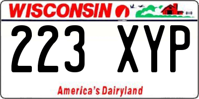 WI license plate 223XYP