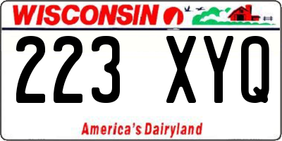 WI license plate 223XYQ