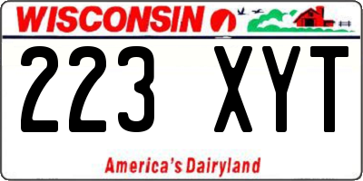 WI license plate 223XYT