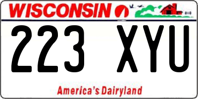 WI license plate 223XYU