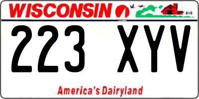 WI license plate 223XYV