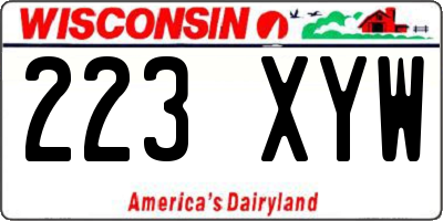 WI license plate 223XYW