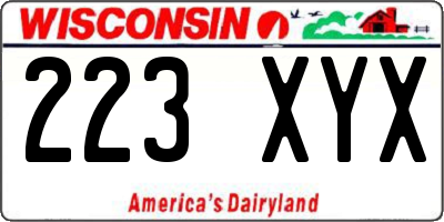 WI license plate 223XYX